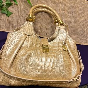 BRAHMIN Elisa - Fizz Melbourne Embossed Leather Satchel (Pre-Loved)